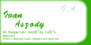 ivan aszody business card